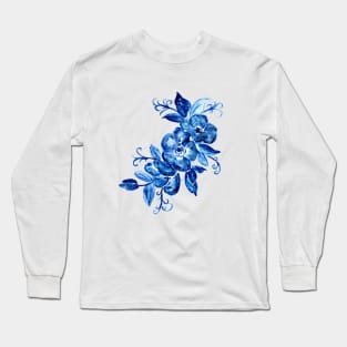 Blue Flower Ornaments Long Sleeve T-Shirt